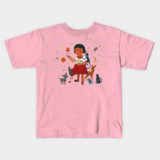 Frida Kahlo and Her Animalitos Kids T-Shirt